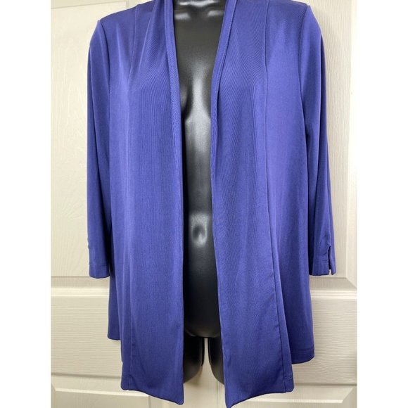 Easywear by Chicos Knit Cardigan Size 0 Womens Size S M 3/4 Sleeve Stretch Blue - Picture 3 of 9
